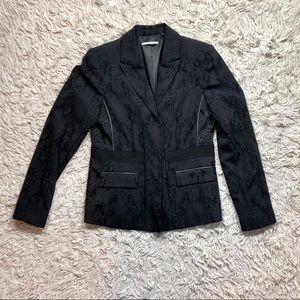 T Tahari Snakeskin Black Snake Print Blazer